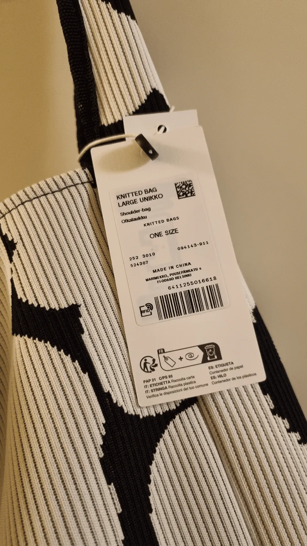 Knitted Bag Large Unikko | Marimekko Pre-loved